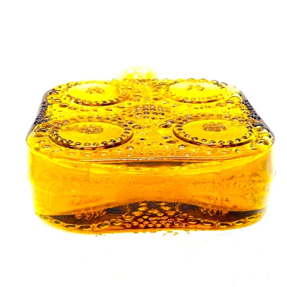 Riihimaen Lasi Nanny Still Amber Art Glass Grapponia Bottle From Finland - Picture 8 of 9